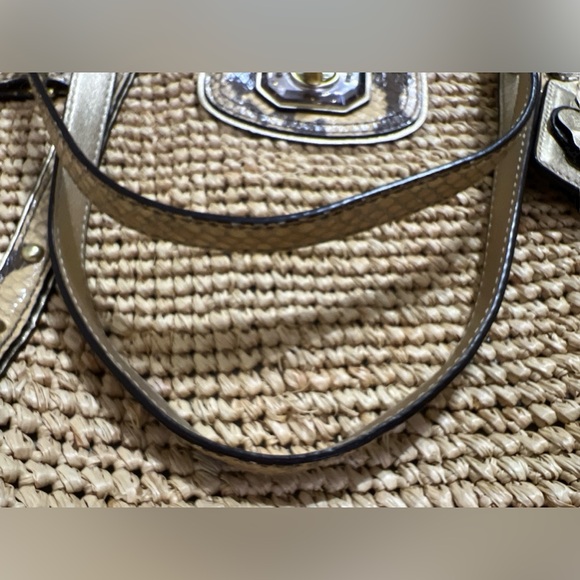 Coach Natalie Weekender Straw Shoulder Bag Tote - Picture 15 of 16